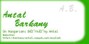 antal barkany business card